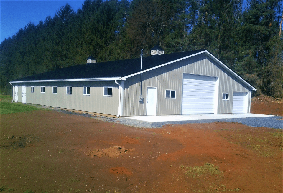 large ag garage building construction
